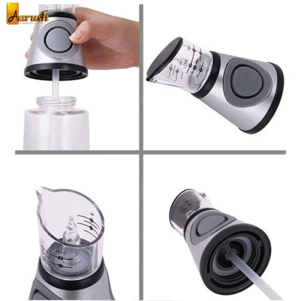 Press and Measure Oil and Vinegar Dispenser 500ml Glass Bottle