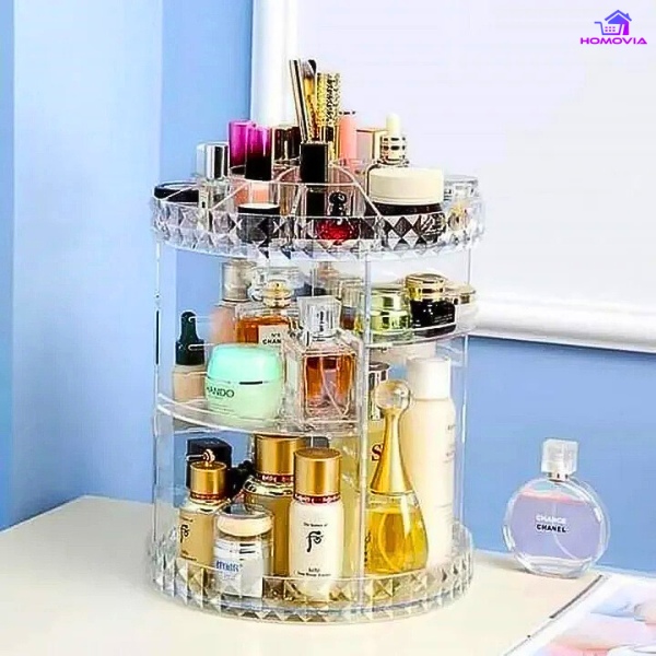 360° Rotation Adjustable Cosmetic Makeup Organizer Box