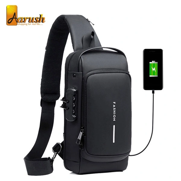 USB Charging Sport Sling Anti-theft Shoulder Bag