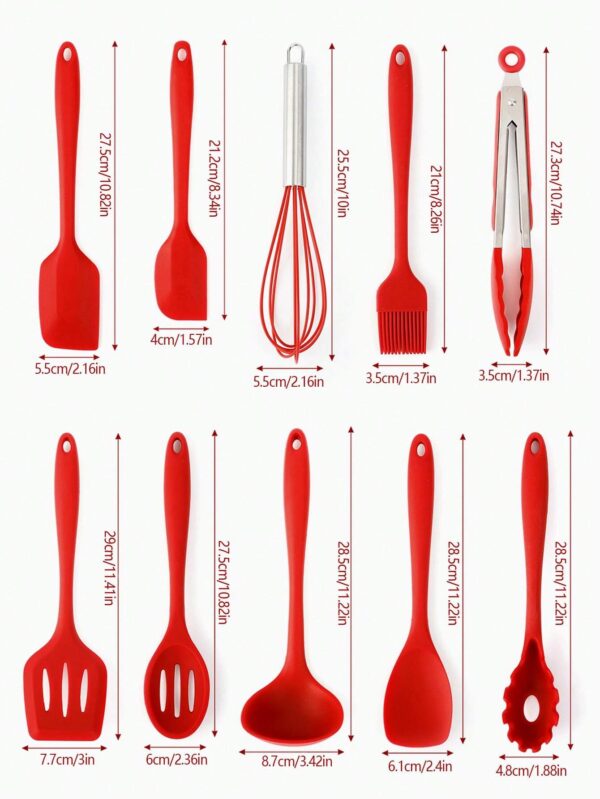 12pcs Wooden Silicone Kitchen Utensil Nonstick