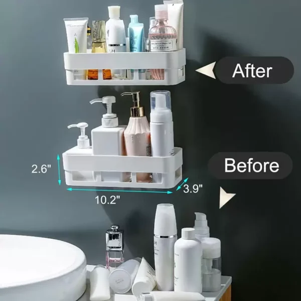 Wall-mounted bathroom rack