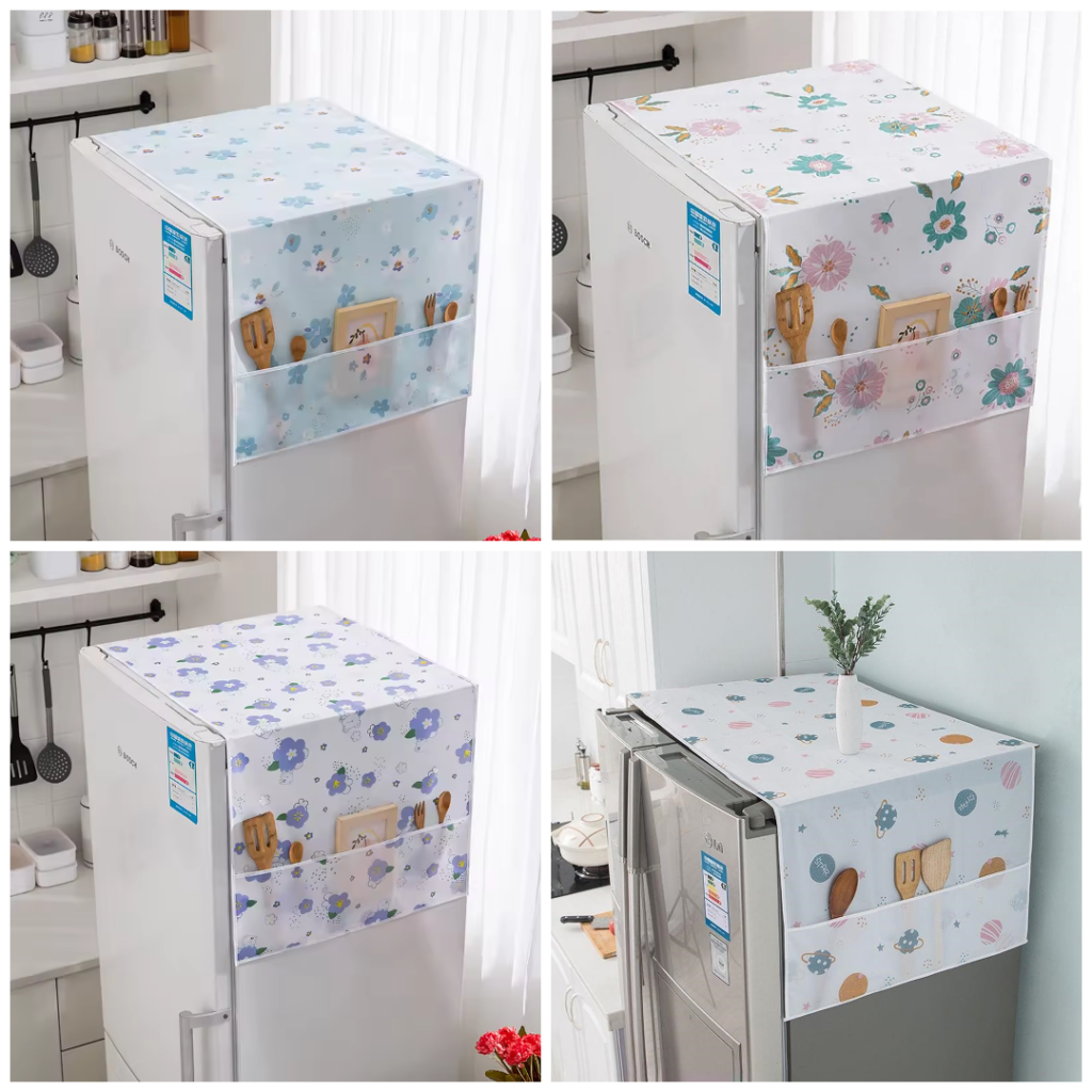 Fridge Cover Dust Proof With 6 Pocket