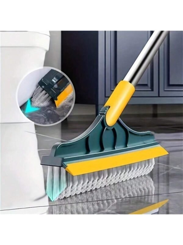 Bathroom cleaning brush with wiper