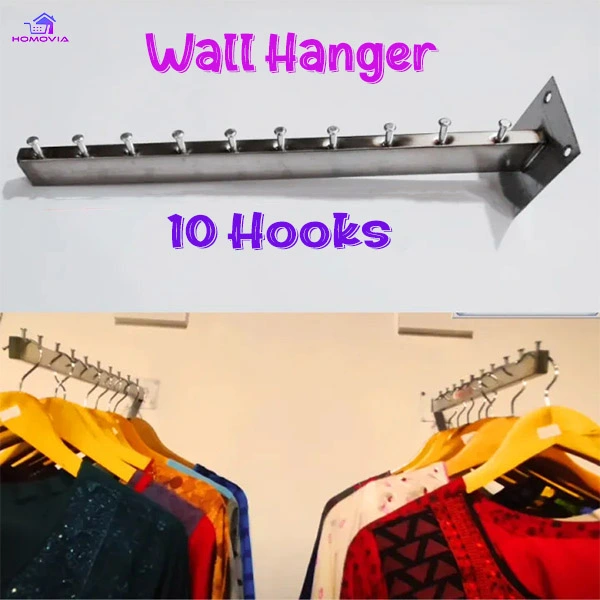 Wall Mounted Hanger 10 Hooks